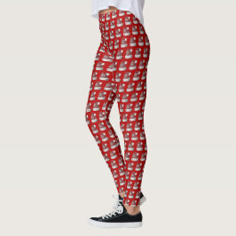 Red Weihnachtsmannmütze Holiday Legging Leggings