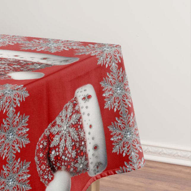 Red Weihnachtsmannmütze Holiday Tableclout Tischdecke (Beispiel)