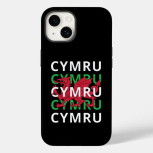 Red Welsh Dragon Cymru Wiederholung Text Wales Roo Case-Mate iPhone 14 Hülle