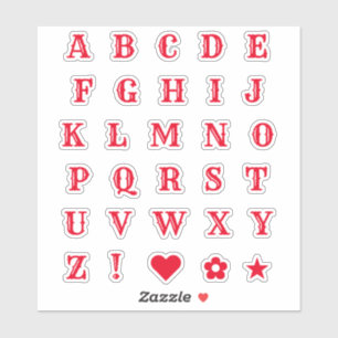 Red Western Theme Letters Schriftart Alphabet Mono Aufkleber