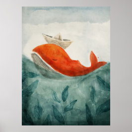 Red Whale Poster