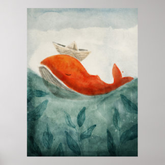 Red Whale Poster