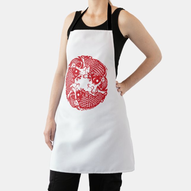 Red Whirling Koi Carp Fish Group AoA Schürze (InSitu)