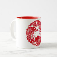 Red Whirling Koi Carp Fish Group