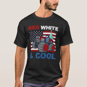 Red White 4. Juli Cool Monster Truck USA Ameri T-Shirt
