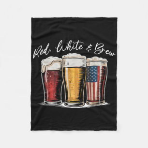 Red White & amp; Bierpatriotic Usa Flag 4. Juli Fleecedecke