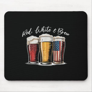 Red White & amp; Bierpatriotic Usa Flag 4. Juli Mousepad