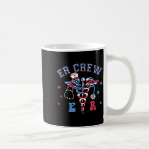 Red White & amp; Blue Er Crew Funny Nurgency Emerg Kaffeetasse