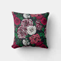 Red, white and bi-color roses with green leaves on