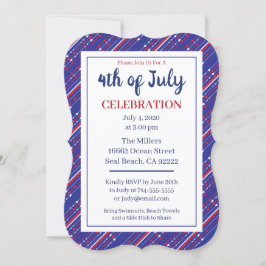 Red White and Blue 4. Juli Party Einladung