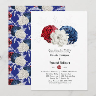 Red White and Blue 4. Juli Probe Dinner Einladung