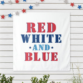 Red White and Blue 4. Juli Wandteppich