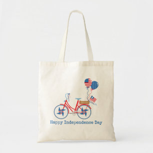 Red White and Blue 4. Juli Whimsical Bicycle Tragetasche