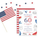 Red White and Blue 60. Geburtstagsparty Cookout In Einladung<br><div class="desc">US Flagge zum 60. Geburtstag Einladungs-Design für ein familienfreundliches Outdoor-Cookout oder ein Picknick-Party</div>
