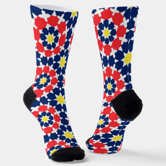 red white and blue abstract socken