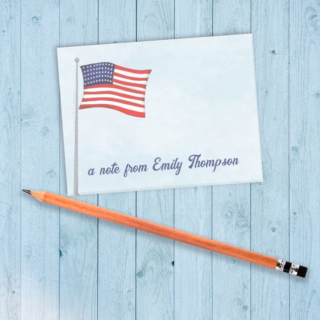 Red White and Blue American Flag Custom Post-it Klebezettel (American flag custom post it notes.)