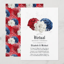 Red White and Blue American Online Virtual Wedding Einladung
