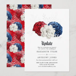 Red White and Blue American Wedding Update Einladung