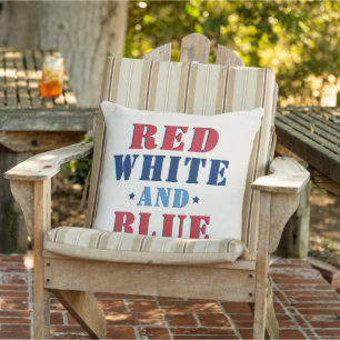 Red White and Blue Amerikanische Unabhängigkeitsta Kissen Für Draußen
