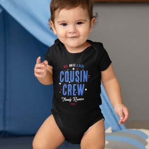 Red White and Blue Cousin Crew 4. Juli Baby Strampler