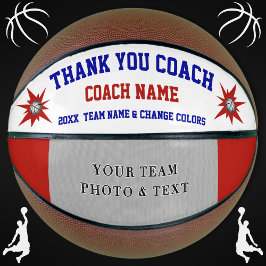 Red White and Blue Custom Basketball Coach Geschen
