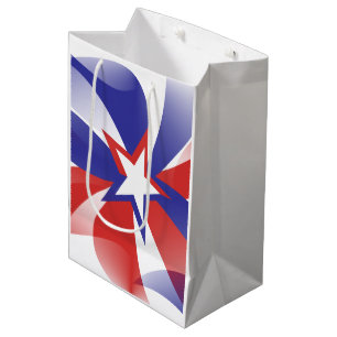Red White and Blue Dazzzle Me Patriotic Geschenkta Mittlere Geschenktüte