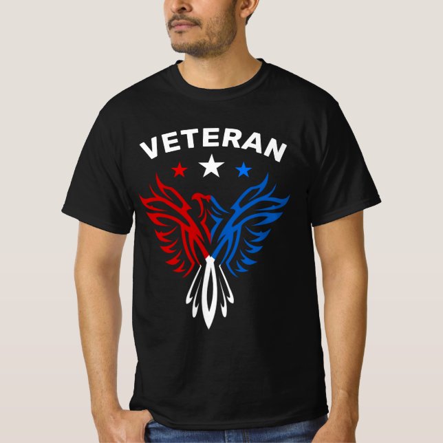 Red White and Blue Eagle Veteran T-Shirt (Vorderseite)