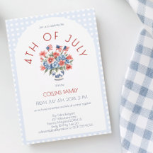 Red White and Blue Flag 4. Juli Summer Party