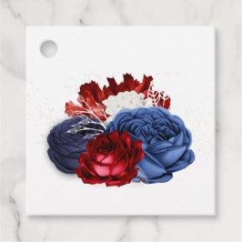 Red White and Blue Floral 4. Juli Hochzeit Geschenkanhänger