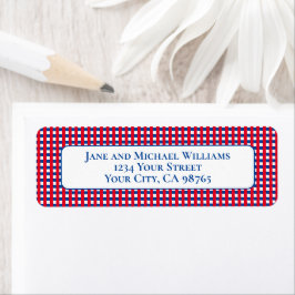 Red White and Blue Gingham Stripes Personalisiert