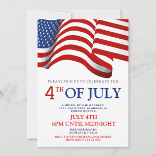 Red White and Blue GRILLEN Feuerwerk 4. Juli Party Einladung