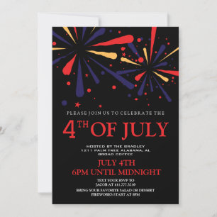 Red White and Blue GRILLEN Feuerwerk 4. Juli Party Einladung