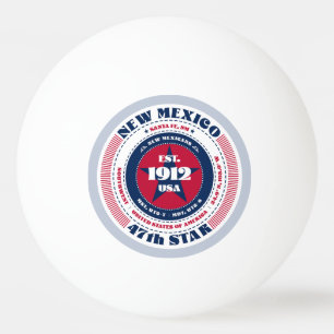 Red, White and Blue New Mexico Circle Tischtennisball