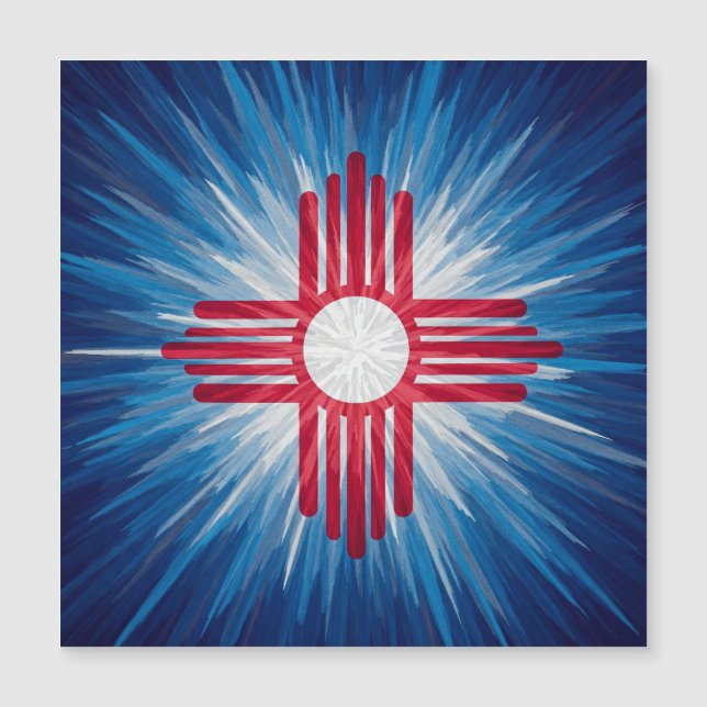 Red White and Blue New Mexico Magnetkarte (Vorderseite)