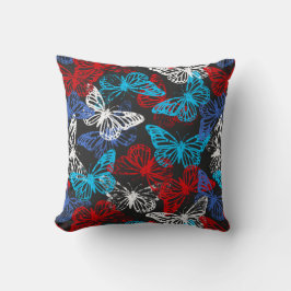 Red White and Blue Patriotic Butterfly Pattern Kissen