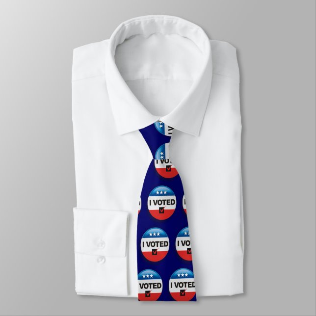 Red White and Blue Patriotic I Voted Krawatte (Gebunden)