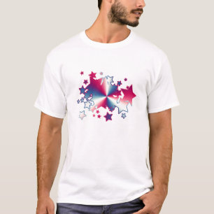 Red White and Blue Patriotic Stars Amerika T-Shirt