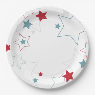 Red White and Blue Patriotic Stars Pappteller