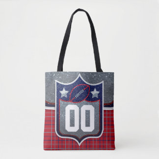 Red White and Blue School Football Jersey Tasche