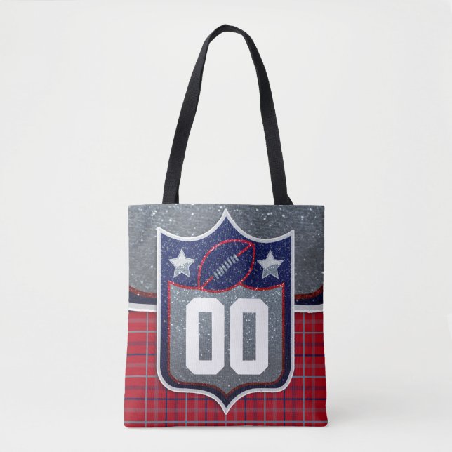 Red White and Blue School Football Jersey Tasche (Vorderseite)