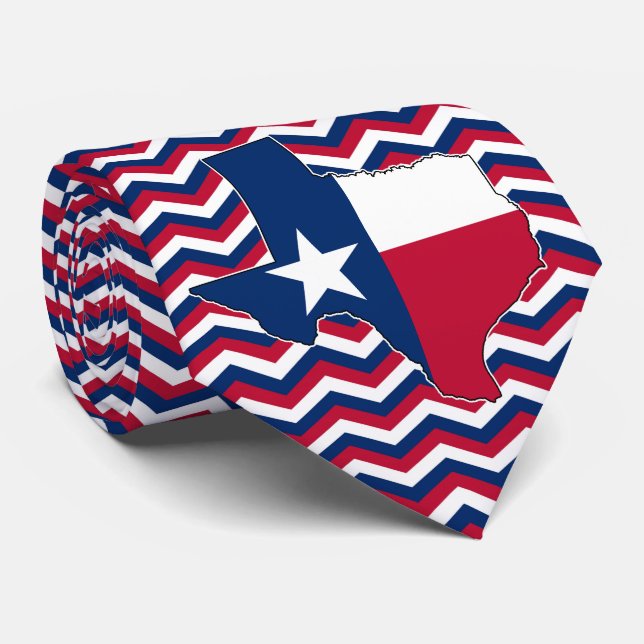 Red White and Blue Staat Texas Krawatte für Texane (Gerollt)