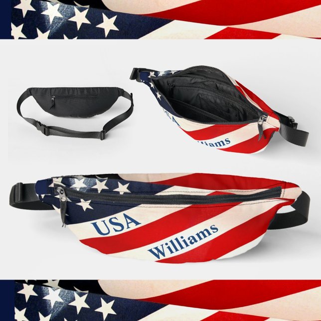 Red White and Blue Star and Stripes USA Flag Bauchtasche (Von Creator hochgeladen)