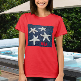 Red White and Blue Starfish Nautic T-Shirt