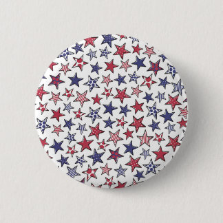 Red White and Blue Stars America Patriotic Button