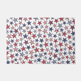 Red White and Blue Stars America Patriotic   Fußmatte
