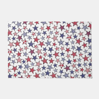 Red White and Blue Stars America Patriotic   Fußmatte