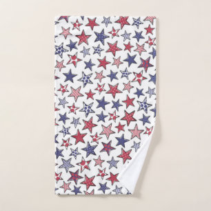 Red White and Blue Stars America Patriotic   Handtuch