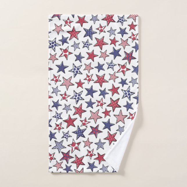 Red White and Blue Stars America Patriotic   Handtuch (Handtuch)