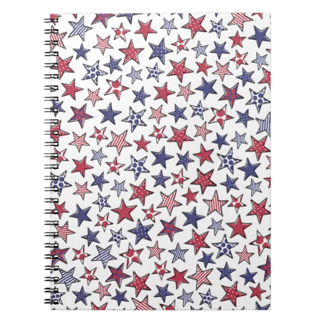 Red White and Blue Stars America Patriotic Notizblock (Vorderseite)