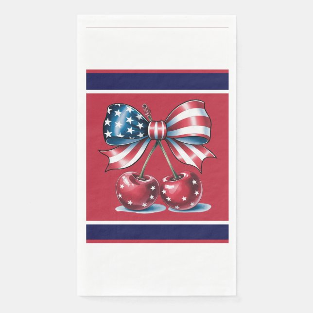 Red White And Blue Stars Paper Guest Towels Serviette (Vorderseite)